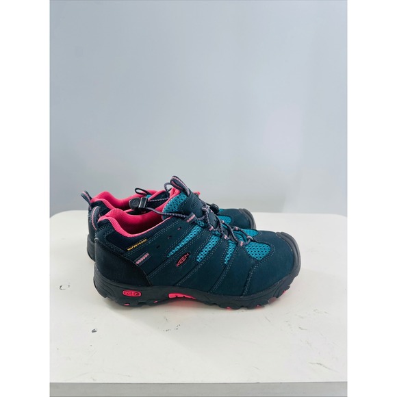 Keen Waterproof Hiking Trail Shoes Athletic Comfort Walking Blue Pink 5‎ - Picture 2 of 10